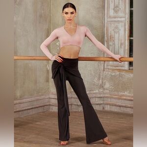 Zym Black Tie-Waist Pants